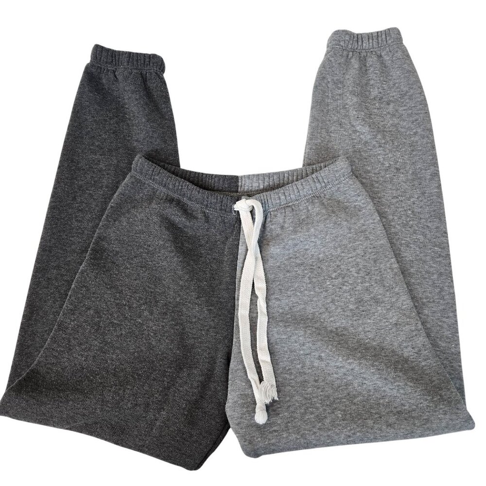 Kids Two-Tone Black/Gray Comfy Cozy‎ Athleisure Loungewear Sweatpants Katie J M